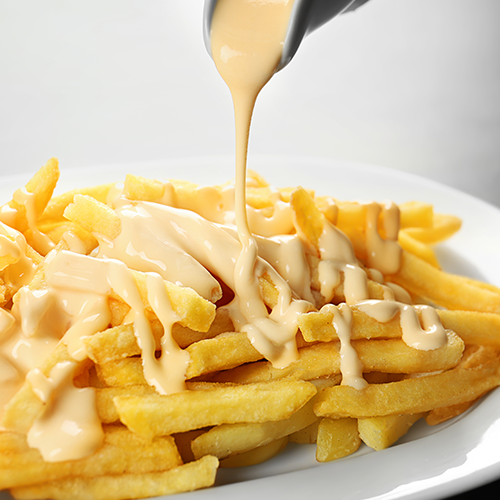 Frites fromagères -lardons