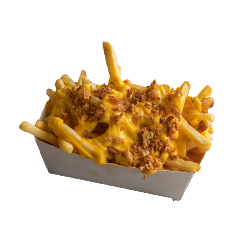 Frites waffles fromagères lardon