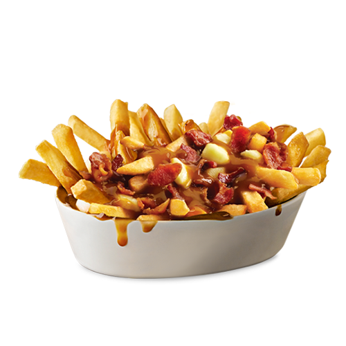 Frites waffles fromagères bacon